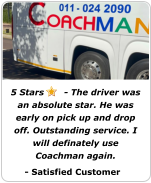 Coachman Coach - satisfied customer feedback